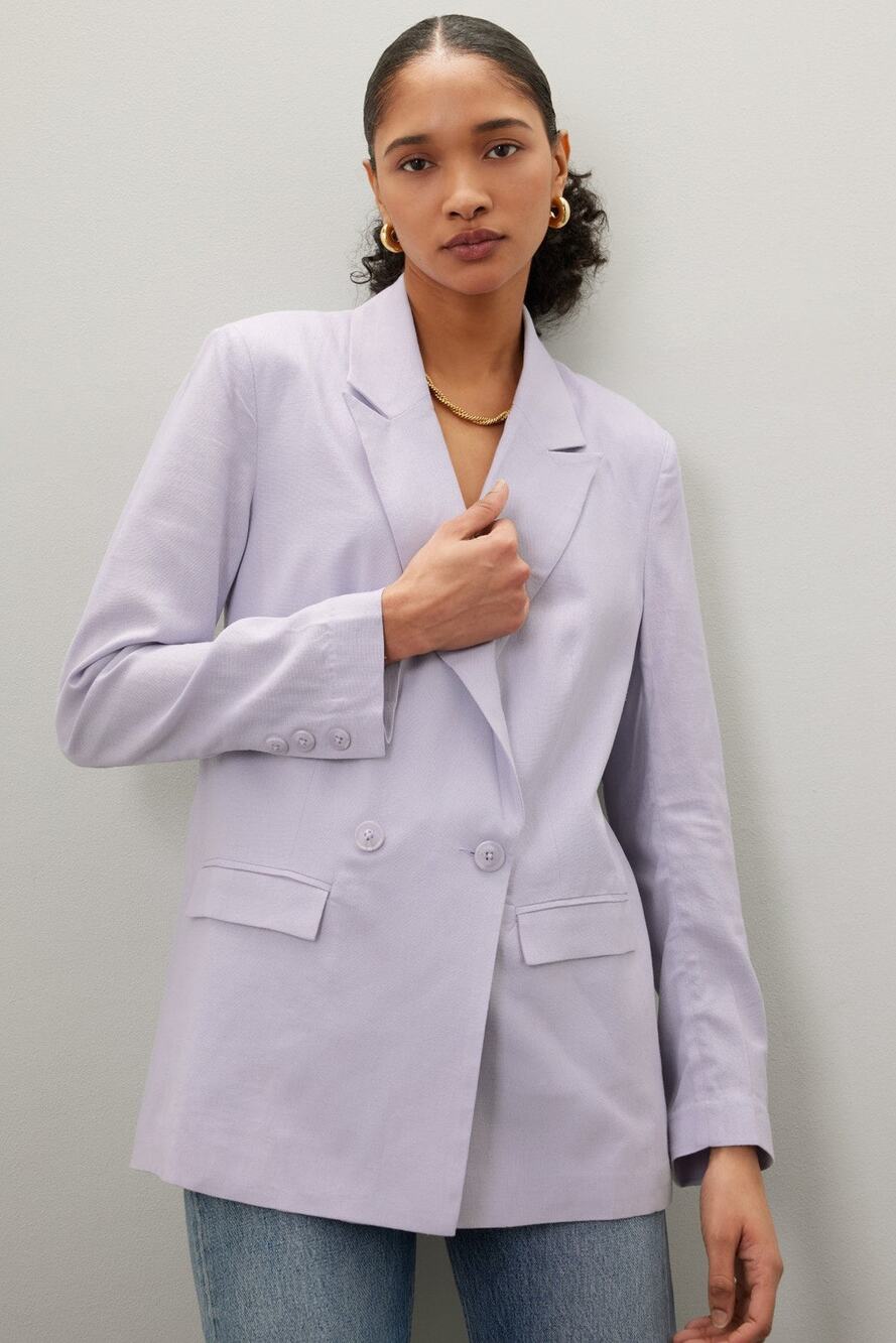 Thakoon x RTR Lilac Linen Blazer - Size 6